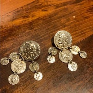 Vintage Silver coin earrings in great condition
